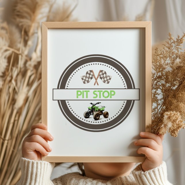 Green Quad Bike Pit Stop Birthday Sign (Creator Uploaded)