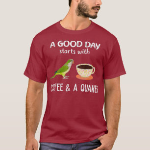Green Quaker Shirt Good Day With Coffee Quaker
