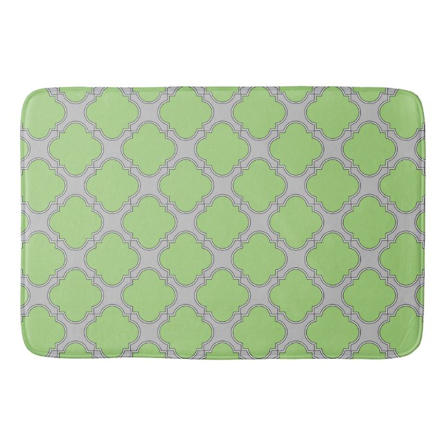 Green Quatrefoil Bath Mat (Front)