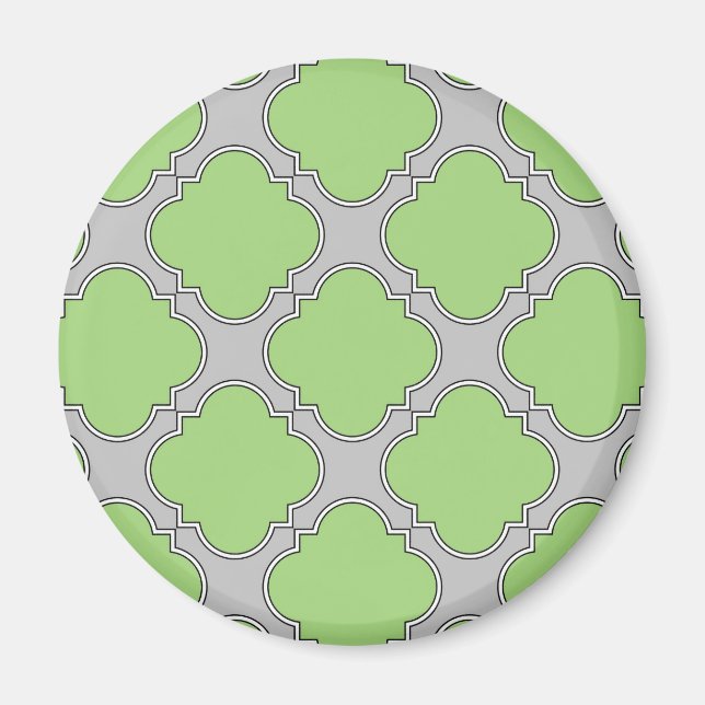 Green Quatrefoil Magnet (Front)