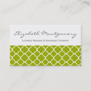 Green Quatrefoil Modern Appointment Business Crd Card