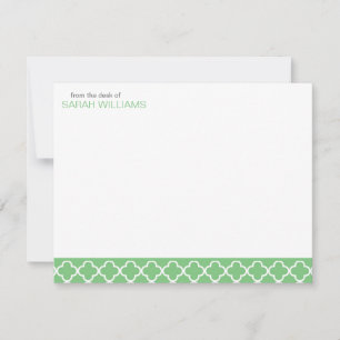 Green Quatrefoil Thank You Notes Invitation