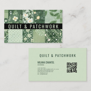 Green Quilt Patchwork Handmade Clothing  Business Card