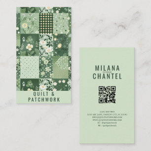 Green Quilt Patchwork Handmade Clothing Business Card