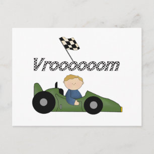 Green Race Car Vroom Tshirts and Gifts Postcard