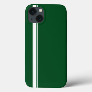 Green Racing Stripe iPhone 13 Case