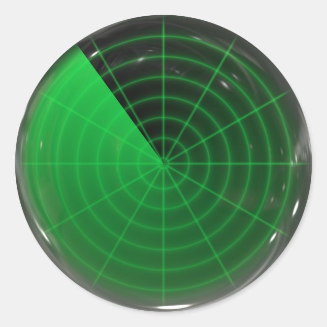 green radar pattern classic round sticker (Front)