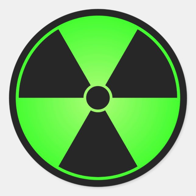 Green Radiation Symbol Sticker (Front)