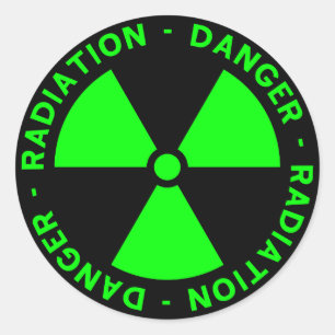 Green Radiation Warning Sticker
