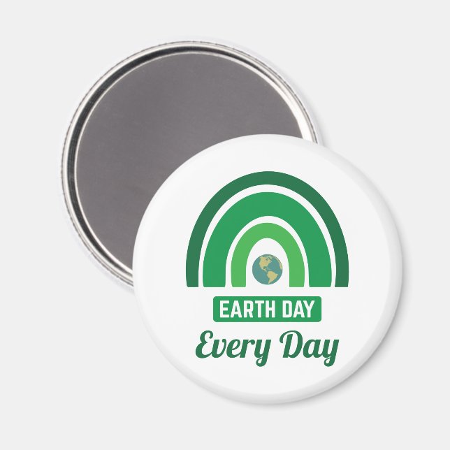 Green Rainbow Environmentalism Earth Day Every Day Magnet (Front/Back)