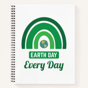 Green Rainbow Environmentalism Earth Day Every Day Notebook
