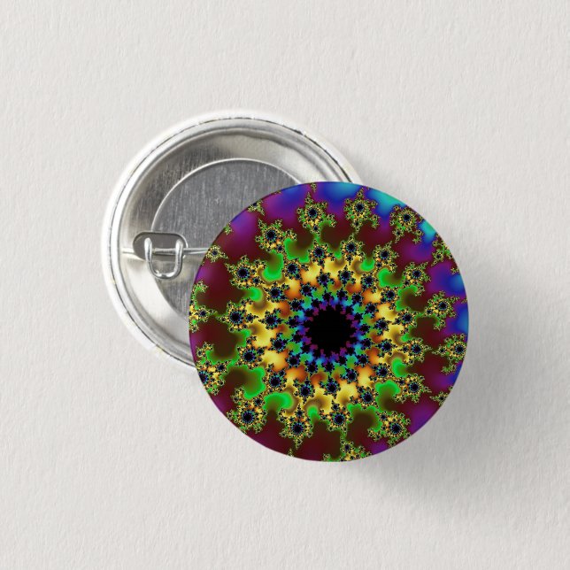 Green Rainbow Eye 3 Cm Round Badge (Front & Back)