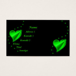 green Rainbow Heart with Stars on black
