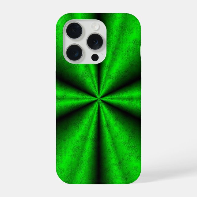 Green Rainbow in Elephant Skin Leather Optik iPhone Case (Back)