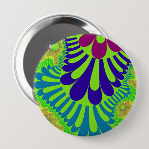 Green Rainbow Loop 10 Cm Round Badge