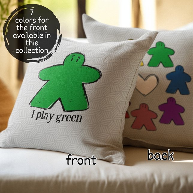 Green Rainbow Meeple Board Game Love  Cushion (Creator Uploaded)