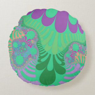 Green Rainbow Mod Round Cushion