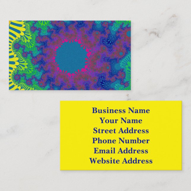 Green Rainbow Sunburst Business Card (Front/Back)