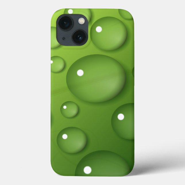 Green Raindrop Pattern Case-Mate iPhone Case (Back)