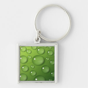 Green Raindrop Pattern Key Ring