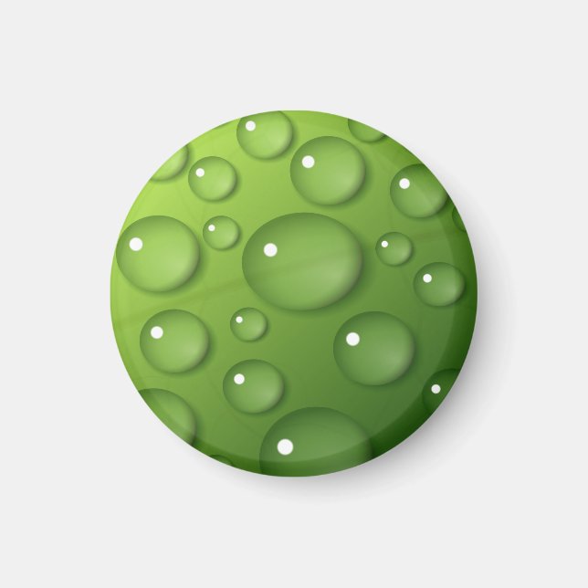 Green Raindrop Pattern Magnet (Front)