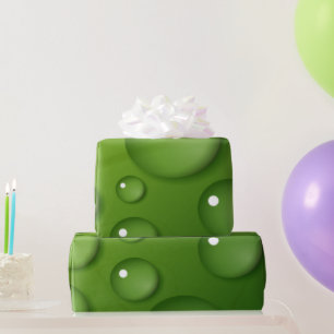 Green Raindrop Pattern Wrapping Paper