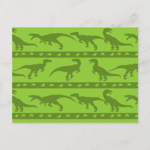 Green Raptor Pattern Postcard