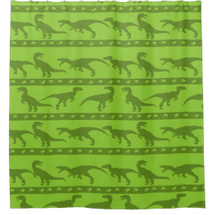 Green Raptor Pattern Shower Curtain