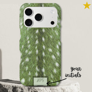 Green Realistic Deer Hair Fawn Spots Faux Fur