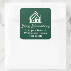 Green Realtor Custom Real Estate Company Square Sticker