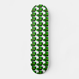 Green Record Player Houndstooth Skateboard