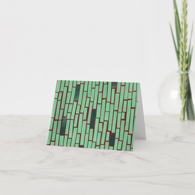 Green rectangle abstract pattern card (Front)