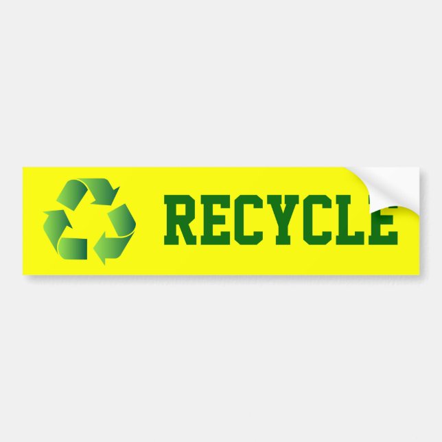 Green Recycle Symbol Bumper Sticker (Front)