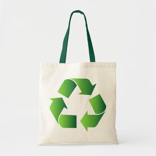 Green Recycle Symbol Tote Bag (Front)