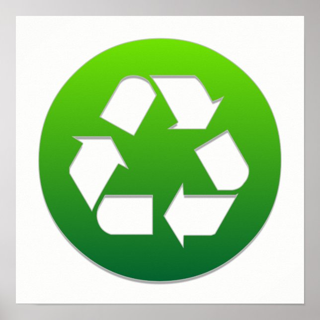 Green Recycling Symbol Poster (Front)