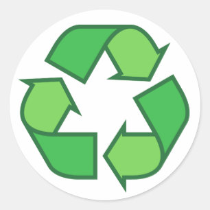 Green recycling symbol stickers