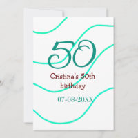 Green red 50 birthday anniversary add name date p