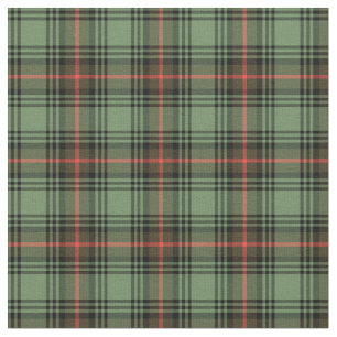 Green, Red and Black Vintage Plaid Fabric