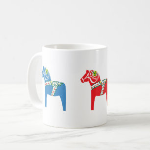 Green, red and blue Dalahäst Coffee Mug