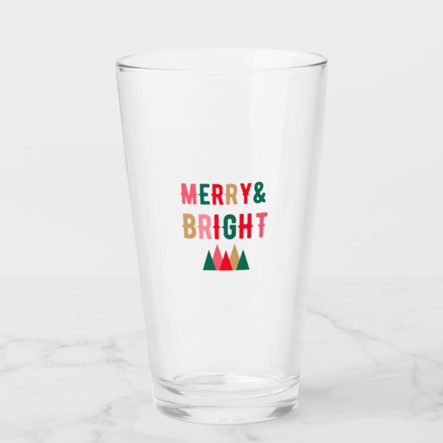 Green Red and Brown Bold Typography Glass (Front)