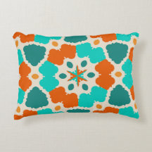 Green Red and Teal Flowers Trees Ninja Star