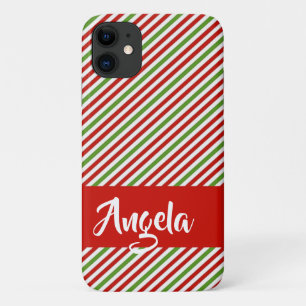 Green, red and white stripes Case-Mate iPhone case