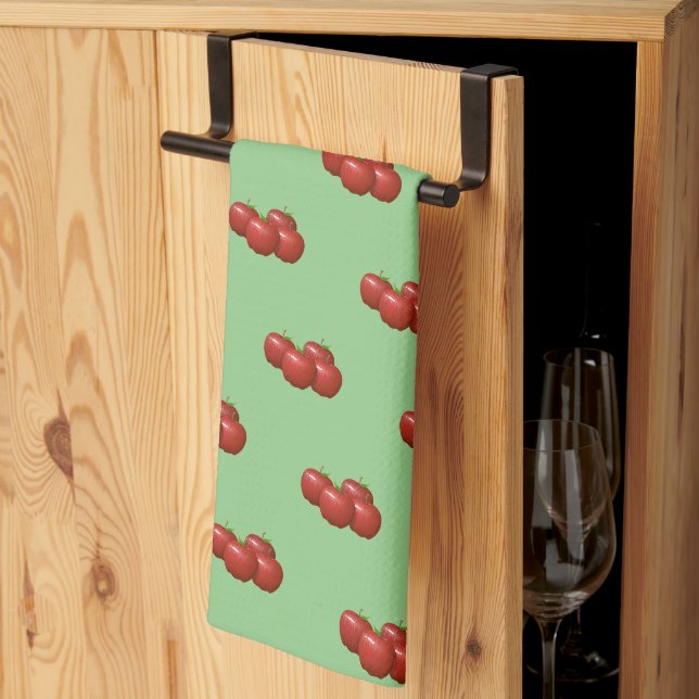 Green Red Apples Country Tea Towel (Thirds Fold)