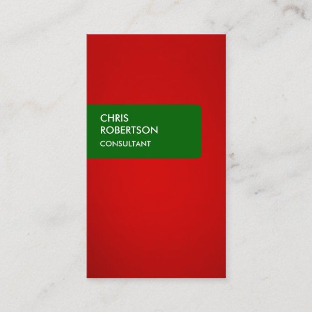 Green Red Attractive Business Card (Front)