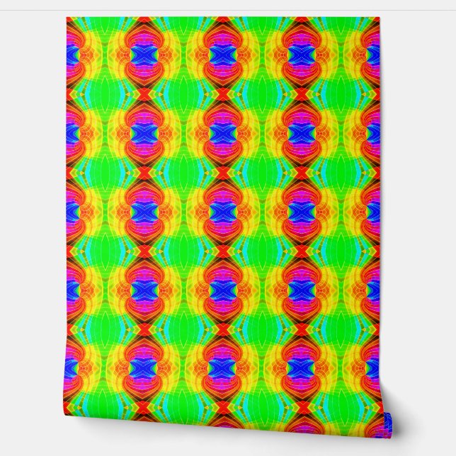 Green Red Blue Pattern Wallpaper (Unrolling)