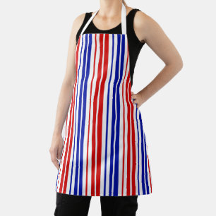 Green Red Blue Stripes Pattern   Apron