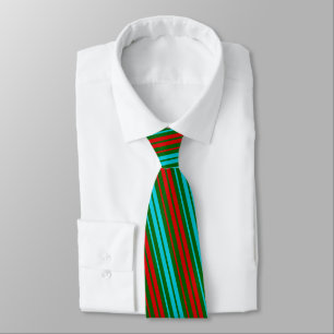 Green Red Blue Stripes Pattern   Tie