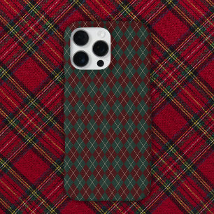 Green & Red Burgundy Argyle Christmas Holiday iPhone 16 Pro Max Case