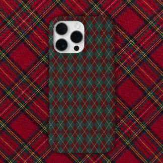 Green & Red Burgundy Argyle Christmas Holiday iPhone 16 Pro Max Case