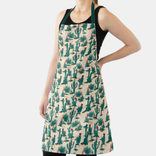 Green & Red Cactus Pattern Apron